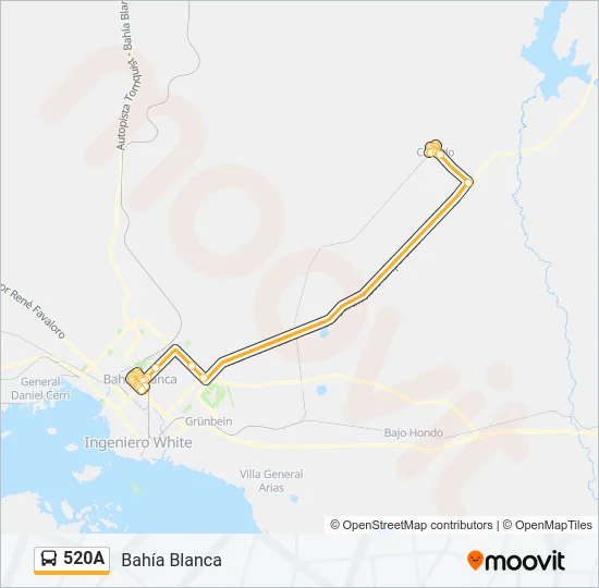 520A Bus Line Map