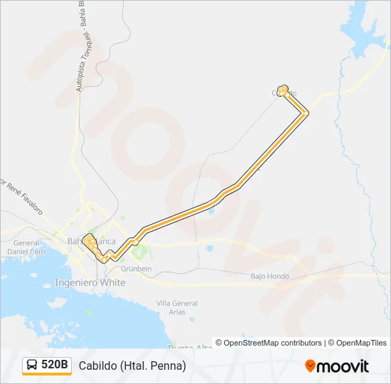 520B Bus Line Map