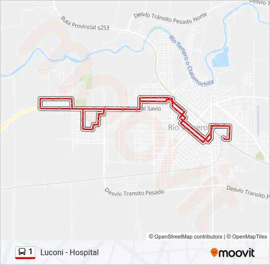 1 Bus Line Map