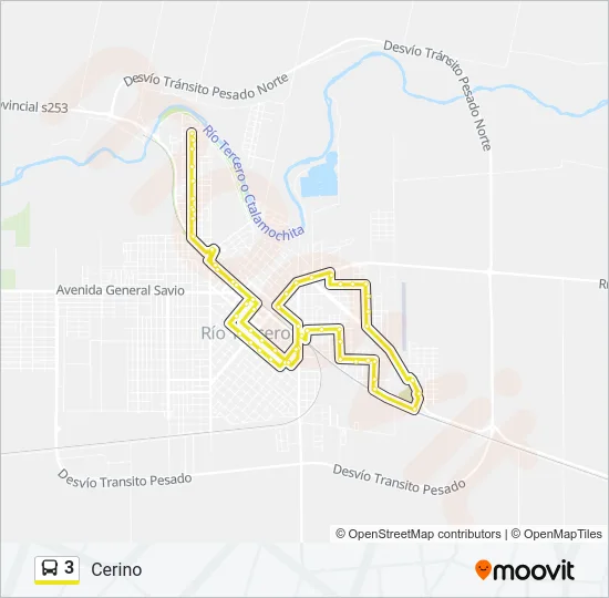 3 Bus Line Map