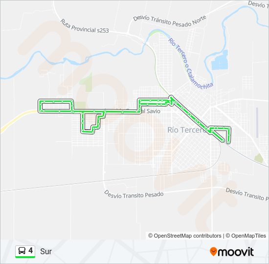 Mapa de 4 de autobús