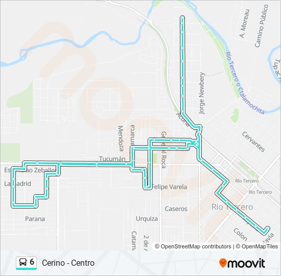 6 bus Line Map