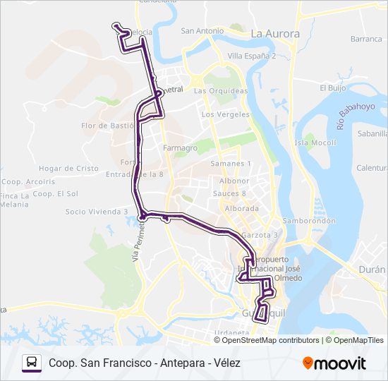 Mapa de RUTA 72 de autobús