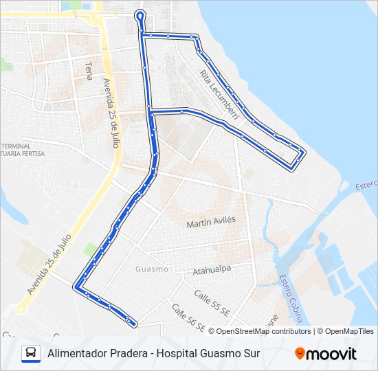 Mapa de T1 RA02 de autobús