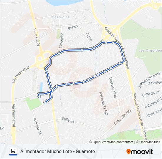 Mapa de T3 RA01 de autobús