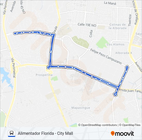 Mapa de T3 RA04 de autobús