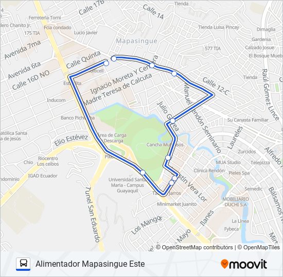 Mapa de T3 RA05 de autobús