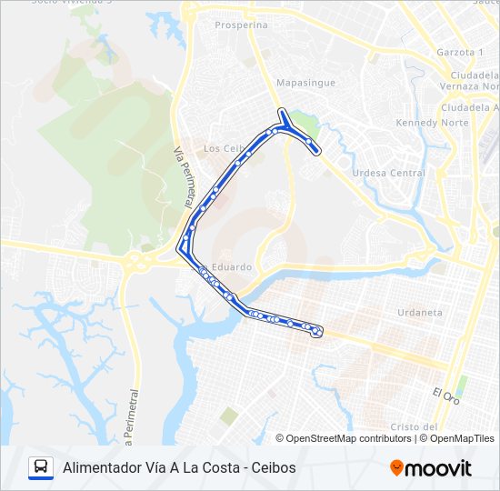 Mapa de T3 RA06 de autobús