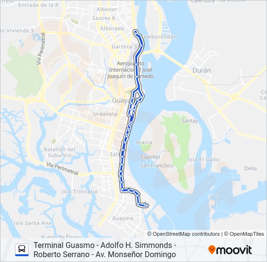 Mapa de TRONCAL 1 de autobús