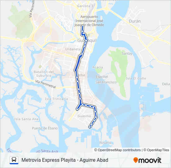 TRONCAL 2 EXPRESS PLAYITA Bus Line Map