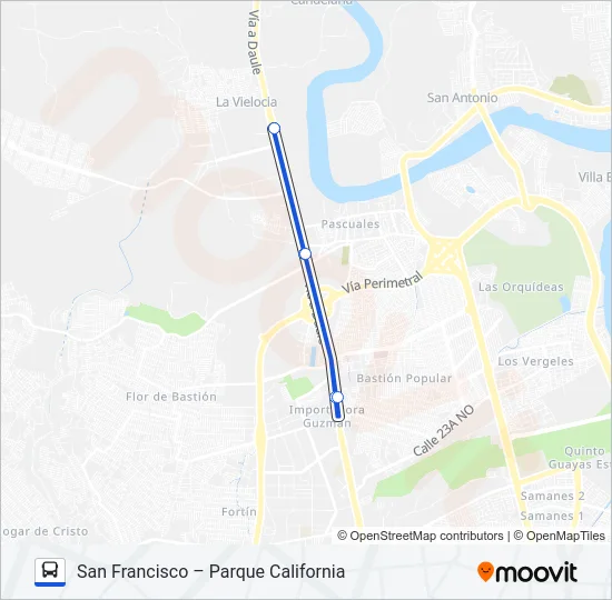 TRONCAL 3 CIRCUITO SAN FRANCISCO Bus Line Map