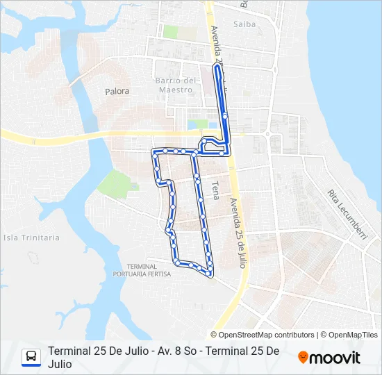 ESTEROS - FERTISA UNIFICACIÓN Bus Line Map