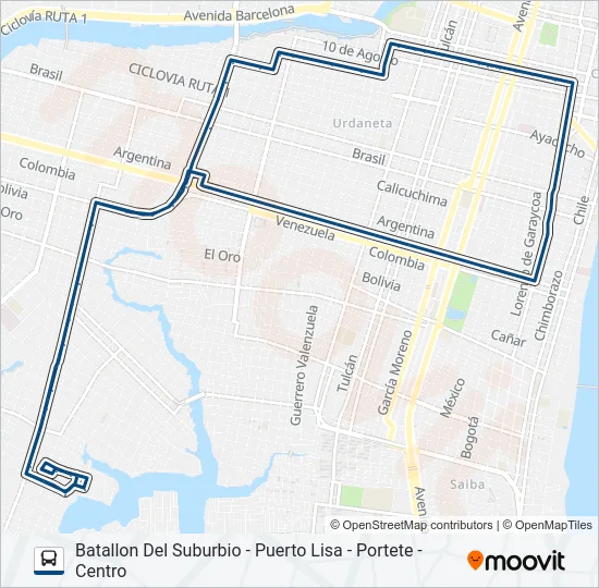 RUTA 36 Bus Line Map