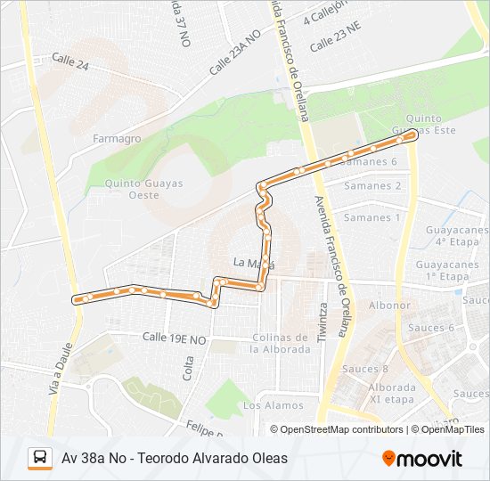 Mapa de EX02 de autobús