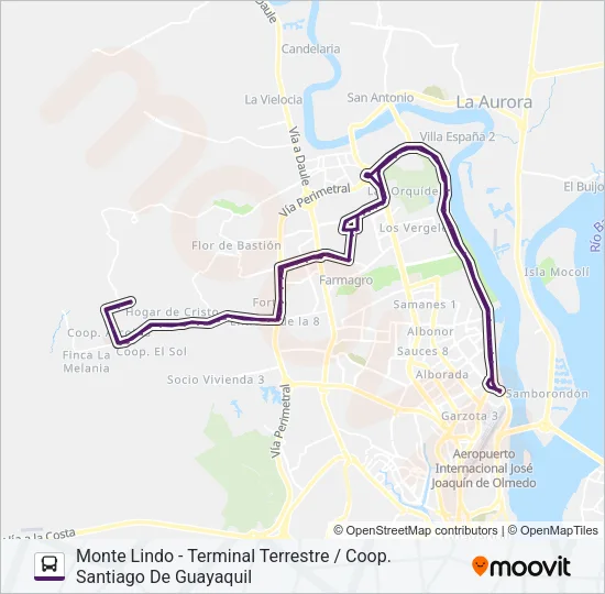 RUTA 154 Bus Line Map