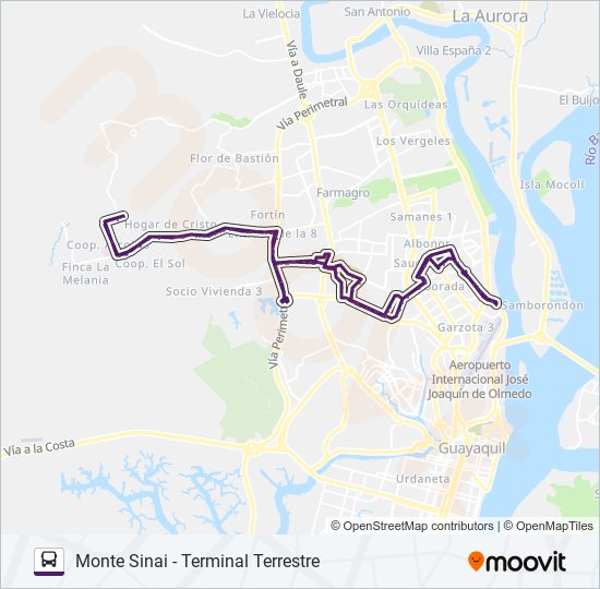 Mapa de RUTA 136 de autobús