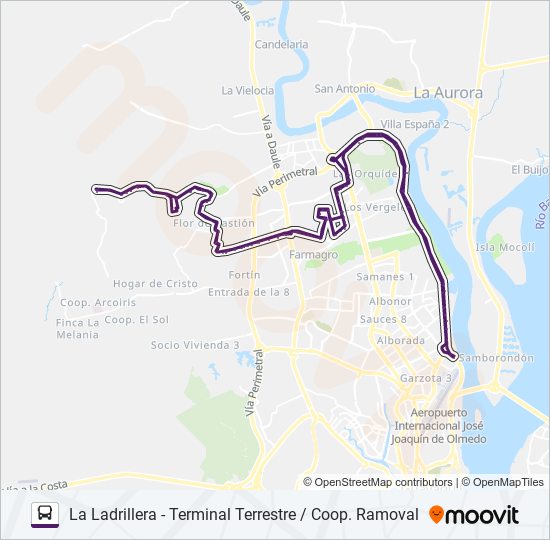 Mapa de RUTA 70 de autobús