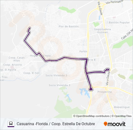 Mapa de RUTA 134 de autobús