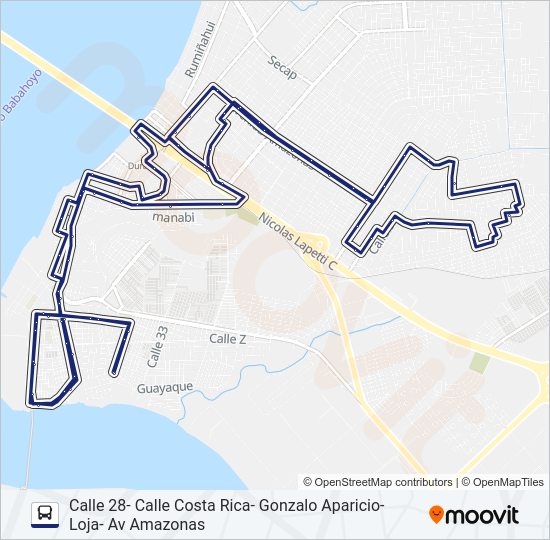 Mapa de RUTA 17-1B de autobús