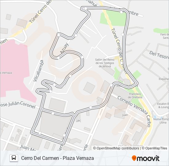 Mapa de EX06 de autobús