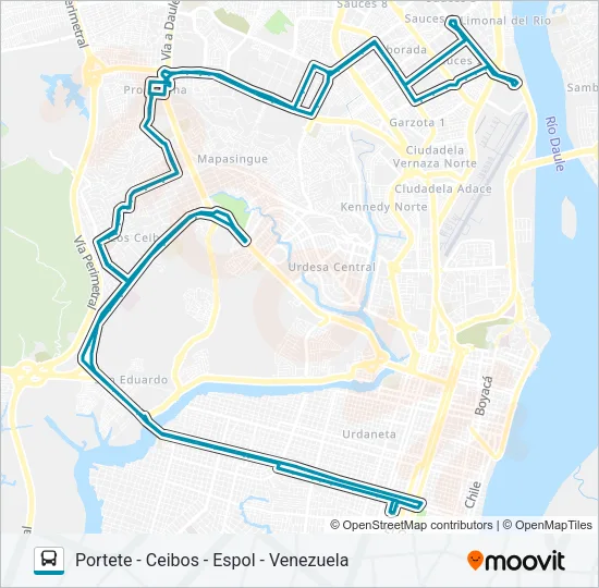 RUTA 65 - ESPOL Bus Line Map