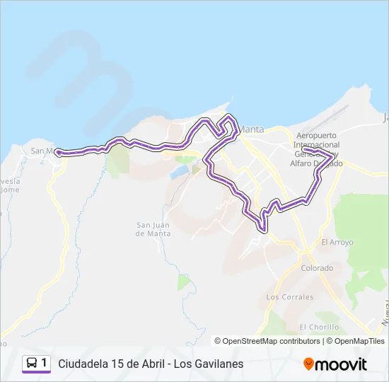 1 Bus Line Map