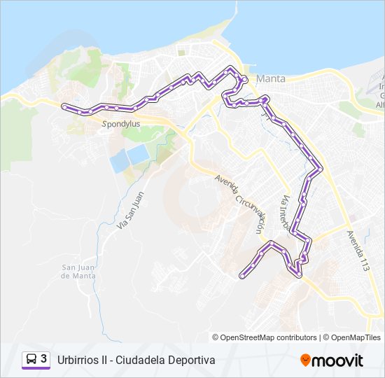 Mapa de 3 de autobús