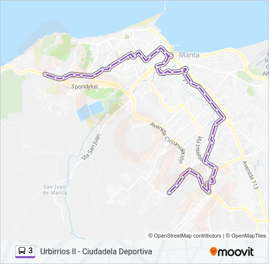 3 Bus Line Map