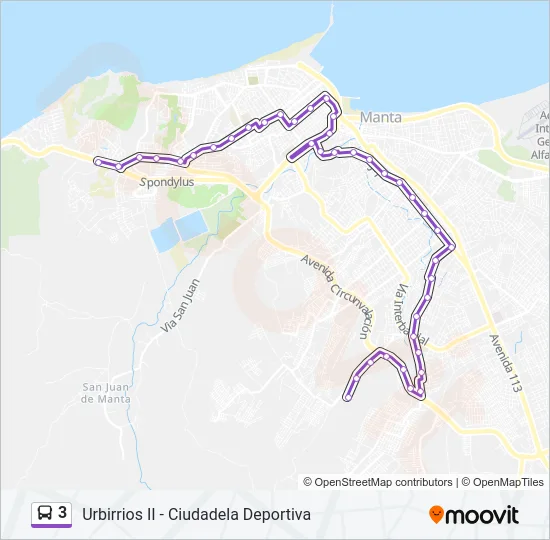 3 Bus Line Map
