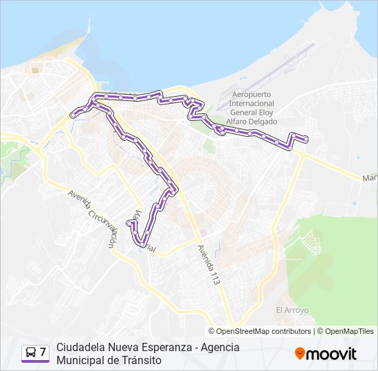 Mapa de 7 de autobús