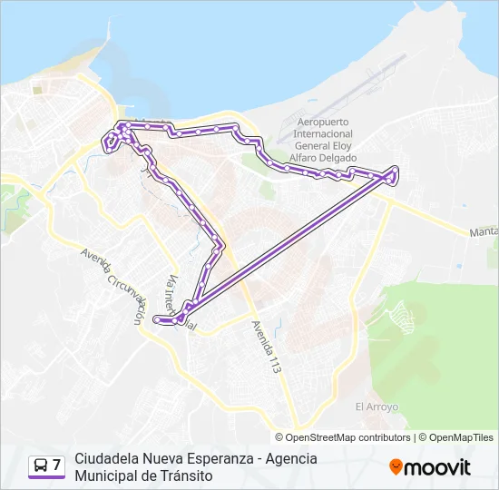 7 Bus Line Map