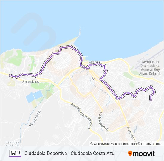 Mapa de 9 de autobús