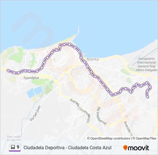 Mapa de 9 de autobús