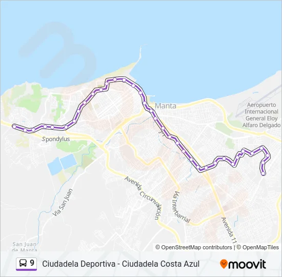 9 Bus Line Map