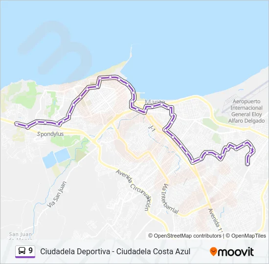 9 Bus Line Map