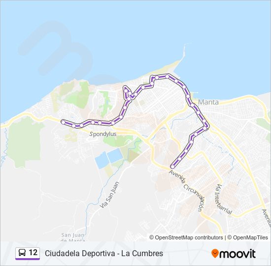 Mapa de 12 de autobús