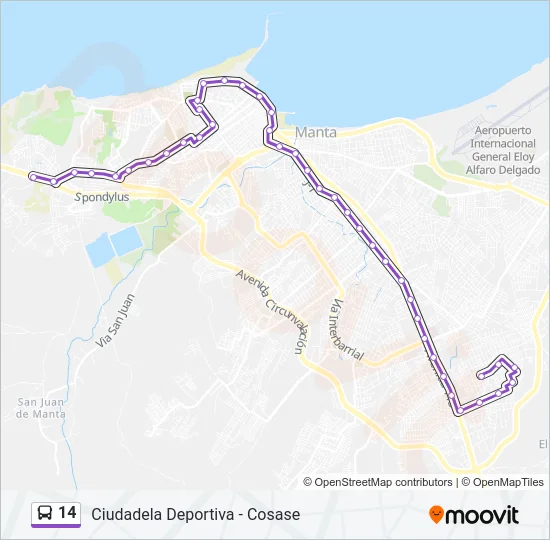 14 Bus Line Map