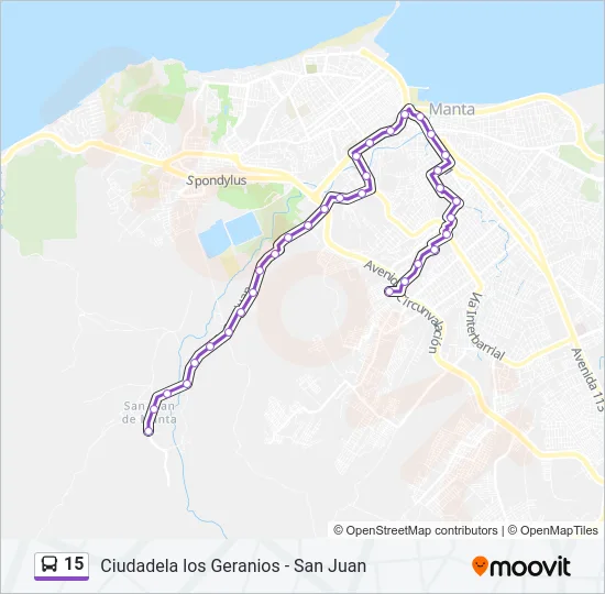 15 Bus Line Map