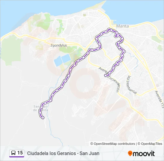 15 Bus Line Map