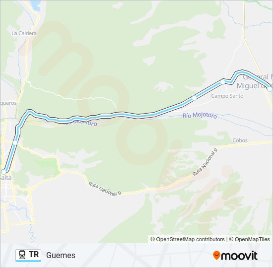 Mapa de TR de tren