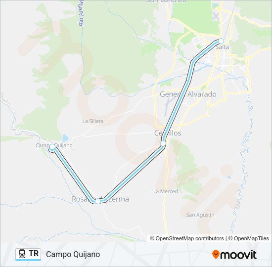 Mapa de TR de tren