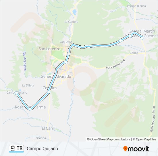 Mapa de TR de tren