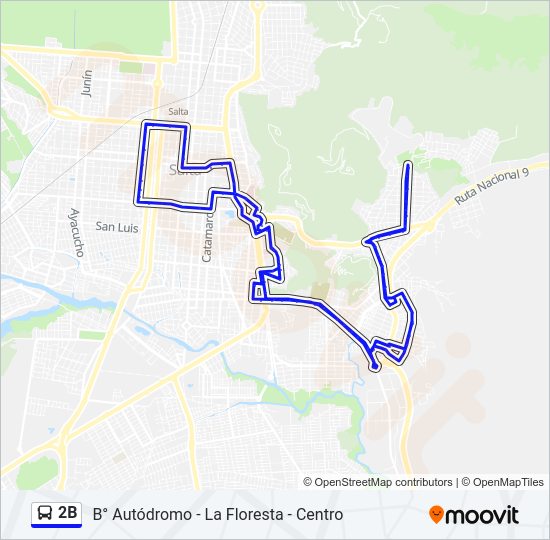 Mapa de 2B de autobús