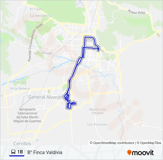 1B Bus Line Map