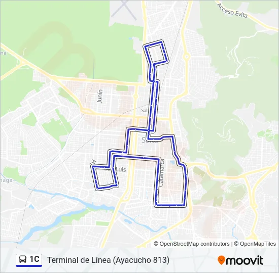 1C Bus Line Map