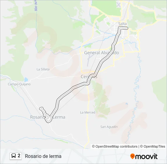 2 Bus Line Map