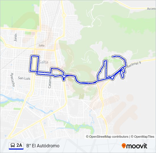 Mapa de 2A de autobús