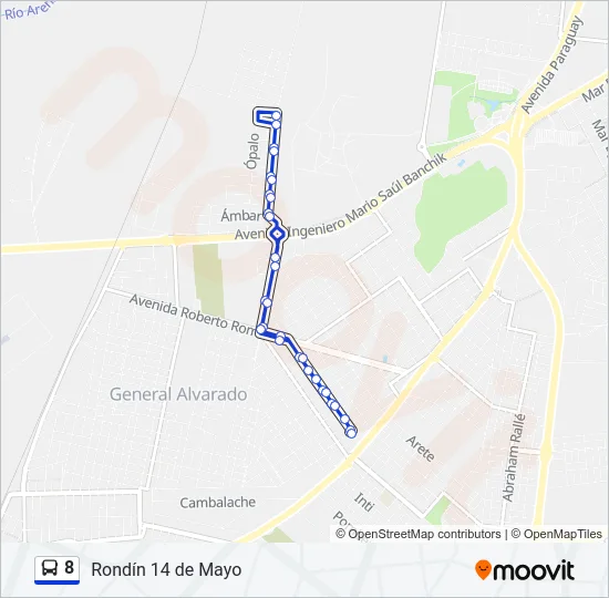 8 Bus Line Map