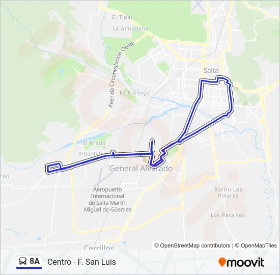 8A Bus Line Map