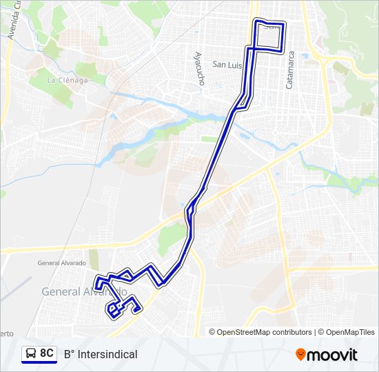 8C Bus Line Map
